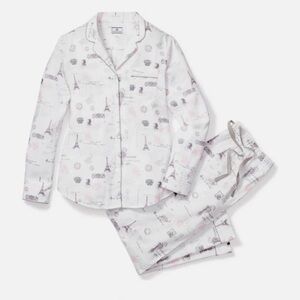 PETITE PLUME Flame Resistant Chemical Free Paris Musings Pajamas Set 12/18 Mths
